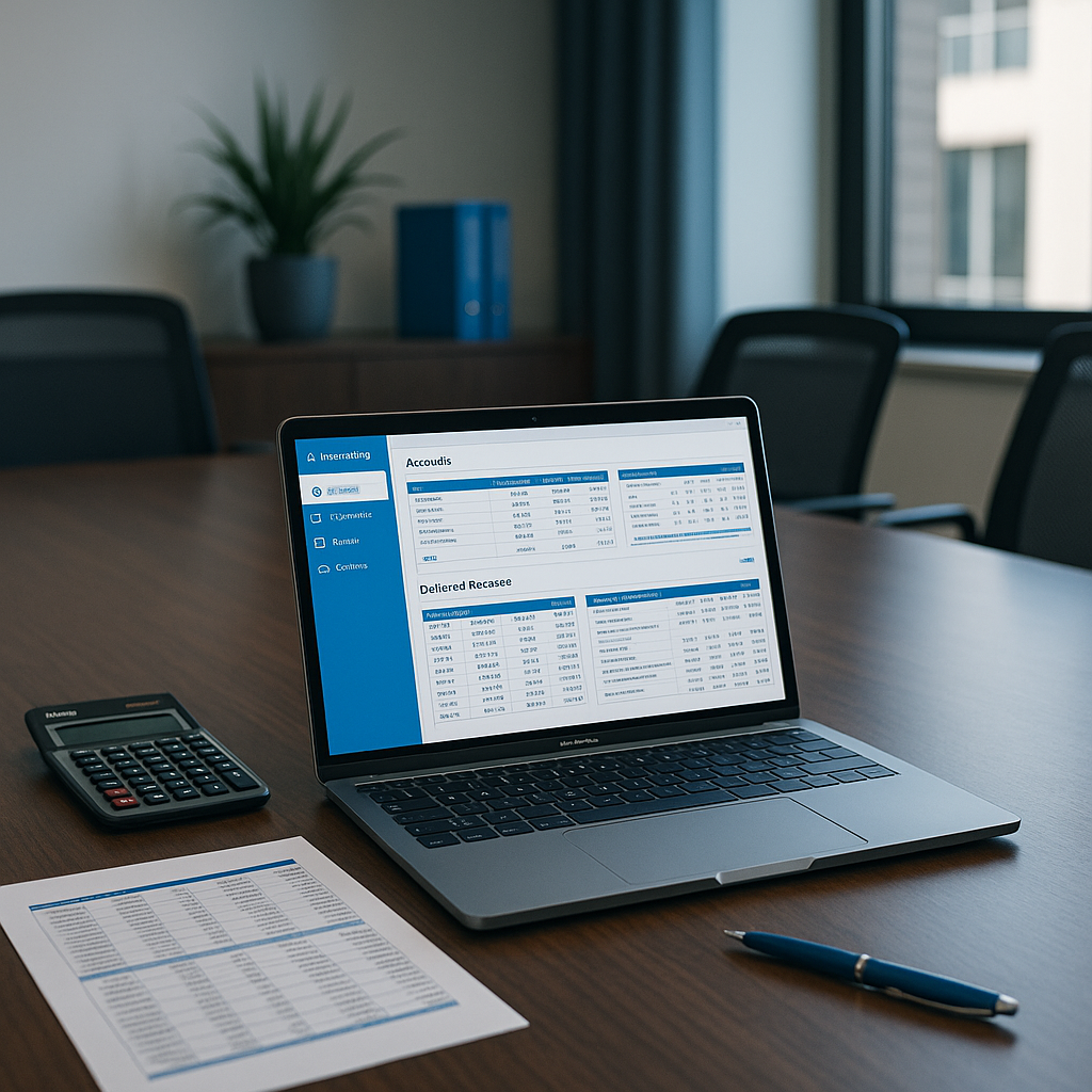 Laptop with accounting report